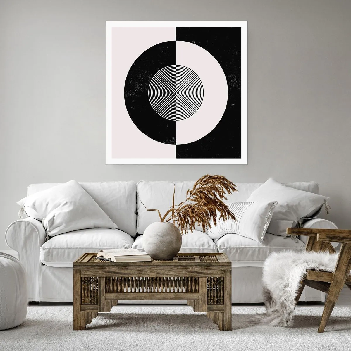 Affiche - Poster - Harmonie de noir et blanc - 30x30 cm