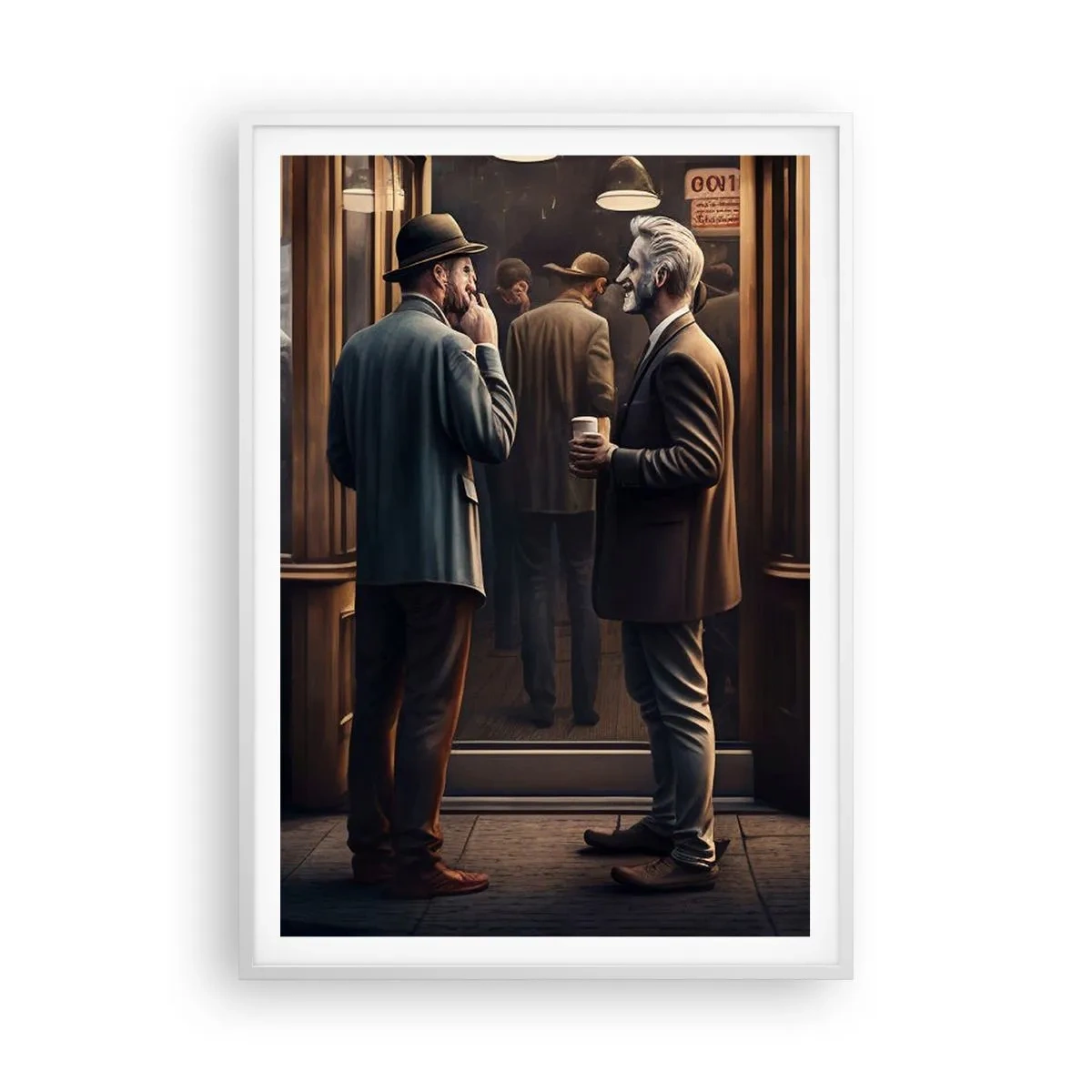 Affiche dans un cadre blanc - Poster - Bon moment de la journée - 70x100 cm