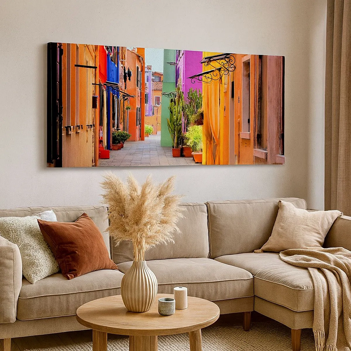 Impression sur toile - Image sur toile - Allée arc-en-ciel - 100x40 cm