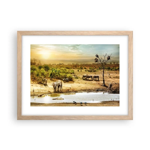 Affiche dans un chêne clair - Poster - "Et d'Eden coulait une rivière..." - 40x30 cm