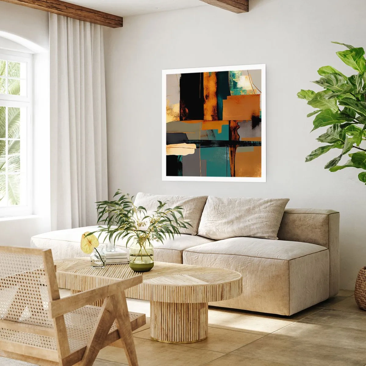 Affiche - Poster - Abstraction – lumière et ombre - 40x40 cm