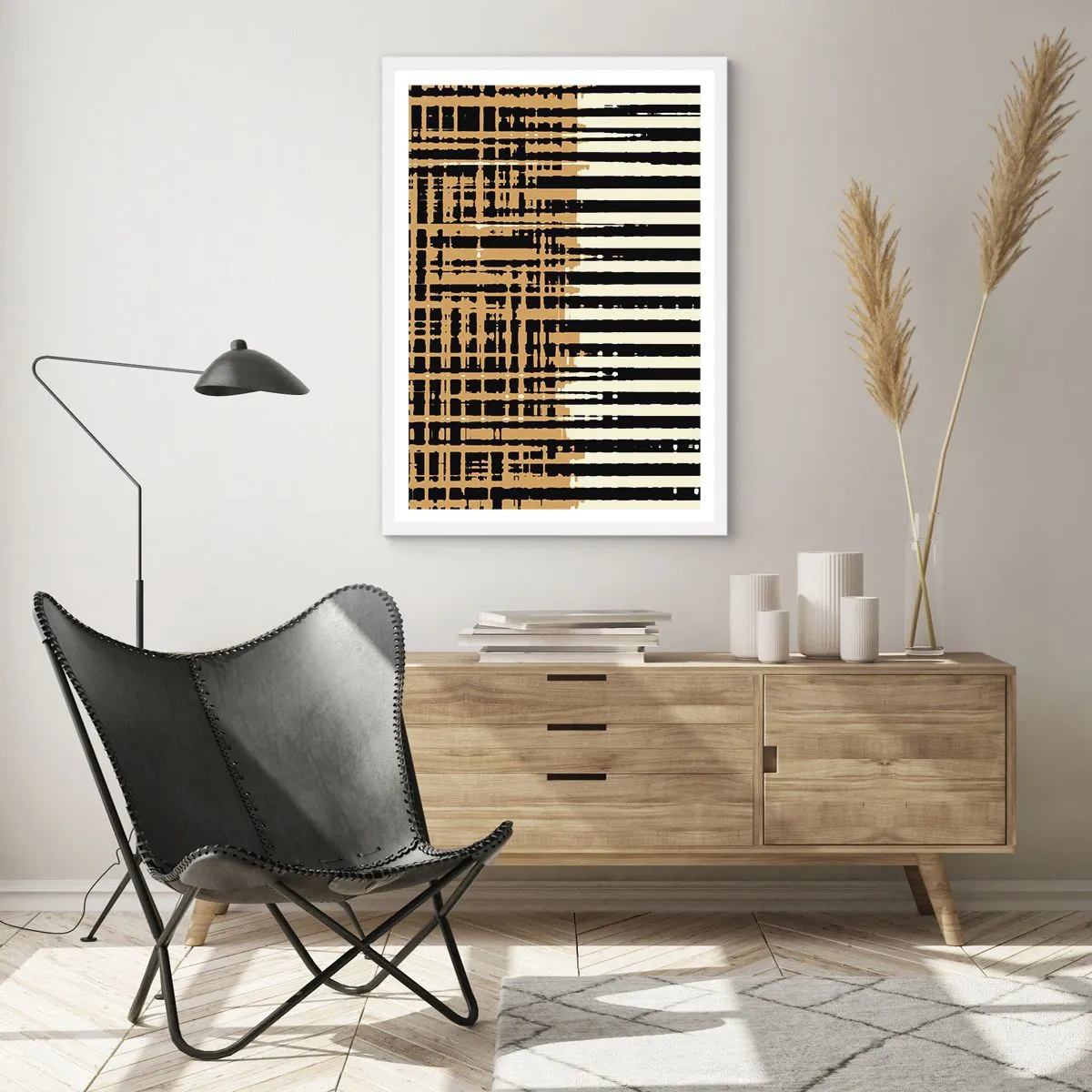 Affiche dans un cadre blanc - Poster - Abstraction architecturale - 70x100 cm