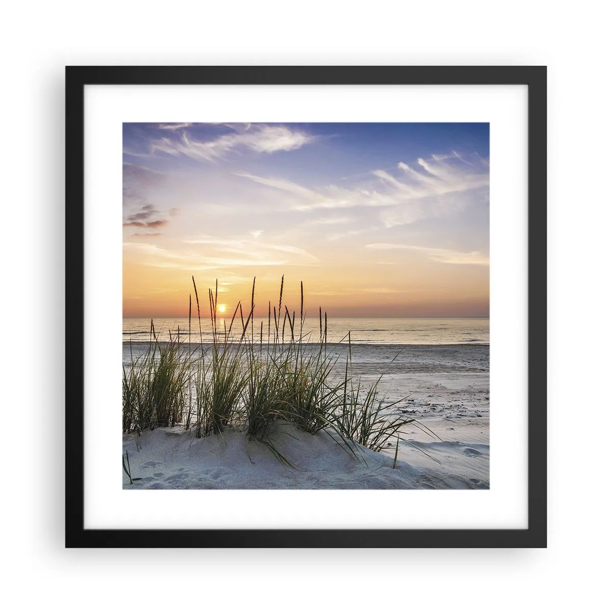 Affiche dans un cadre noir - Poster - Regarde, pense, ressent - 40x40 cm