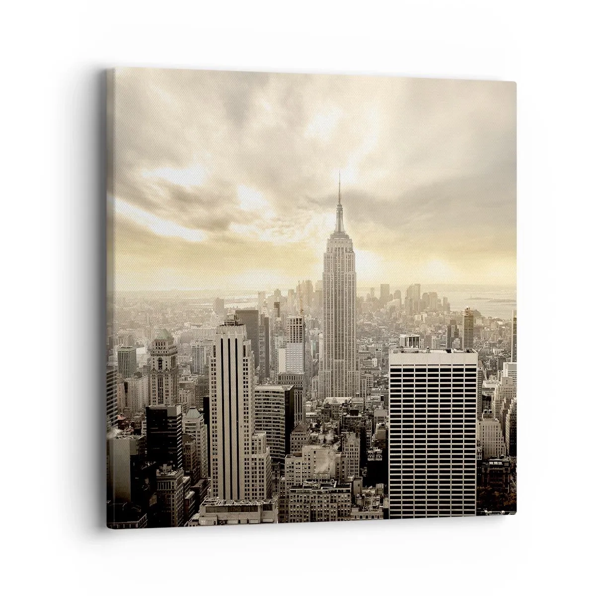 Impression sur toile - Image sur toile - New York tissé de gris - 40x40 cm