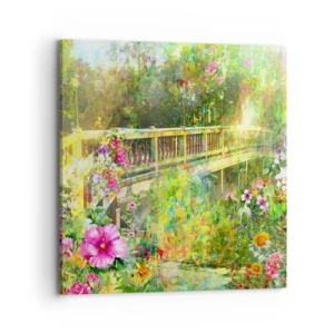Impression sur toile - Image sur toile - Le soupire d'un pont de printemps - 70x70 cm