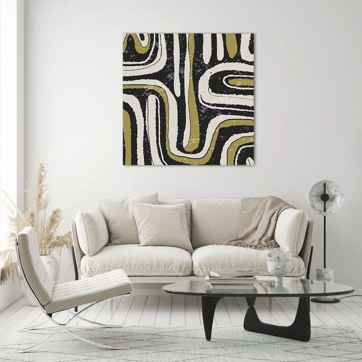 Impression sur verre - Image sur verre - Composition : routes et ruelles - 60x60 cm