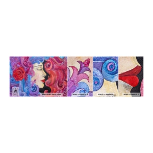 Échantillon De Papier Peint Standard Eco - L'Art Nouveau est toujours vivant - Femme, Fleurs, Déesse - 100x30 cm
