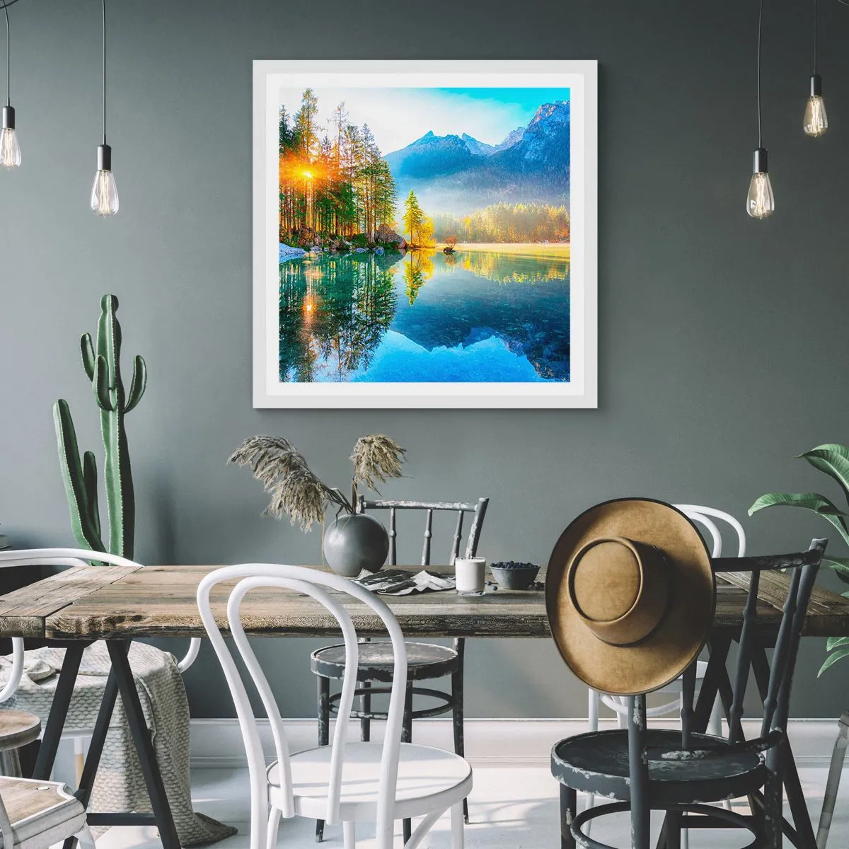 Affiche dans un cadre blanc - Poster - Majesté et douceur - 40x40 cm