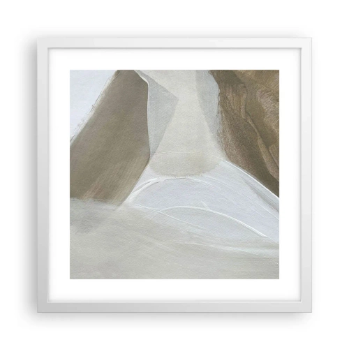 Affiche dans un cadre blanc - Poster - Une vague de blanc - 40x40 cm