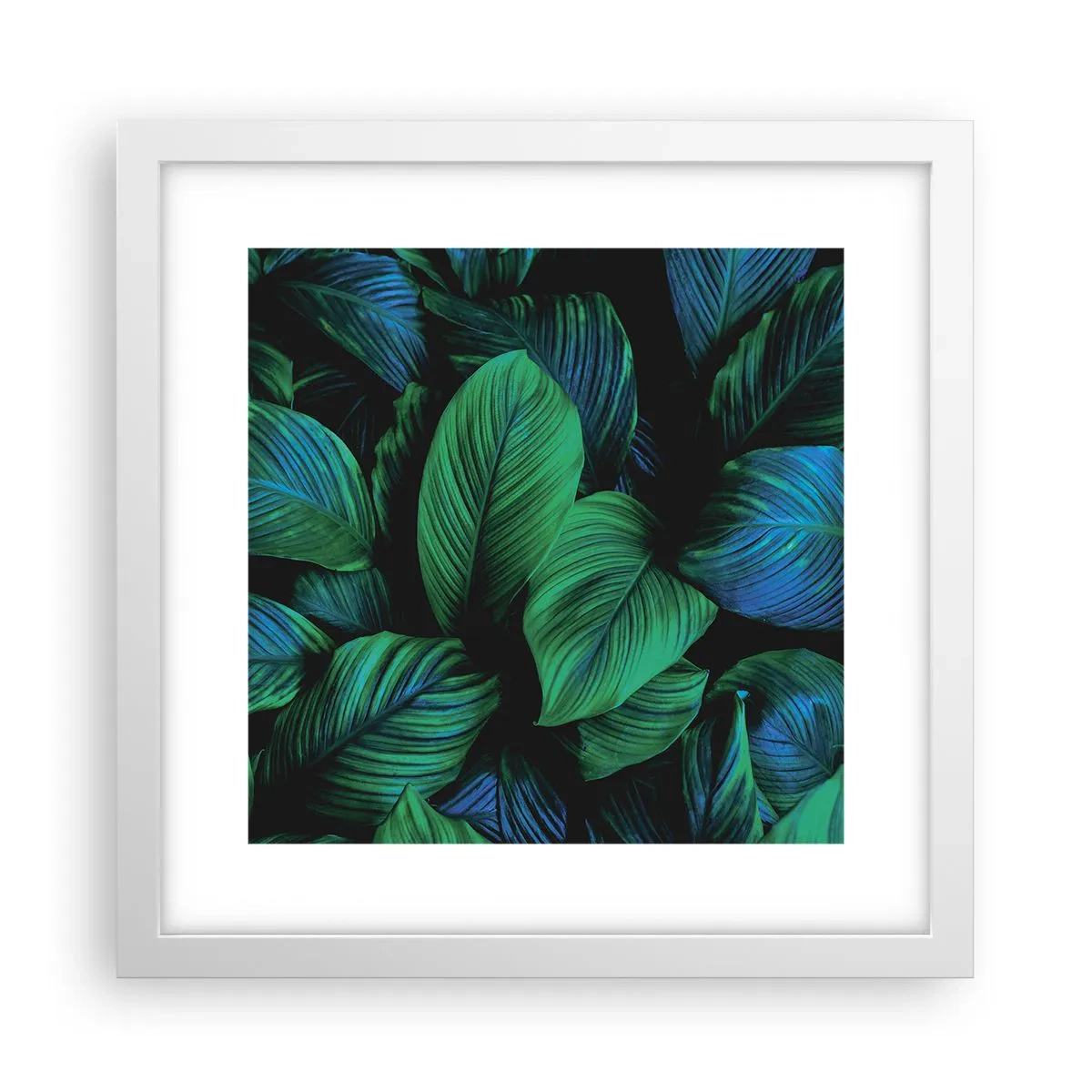 Affiche dans un cadre blanc - Poster - Dans la foule verte - 30x30 cm