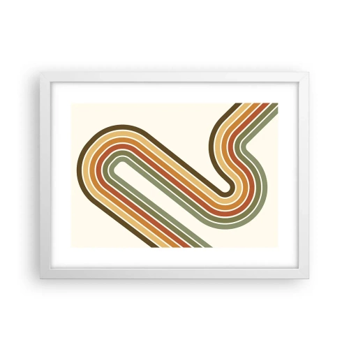 Affiche dans un cadre blanc - Poster - En zig zag vers le but - 40x30 cm