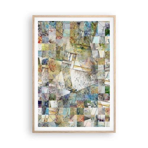 Affiche dans un chêne clair - Poster - Remaniement géométrique - 70x100 cm