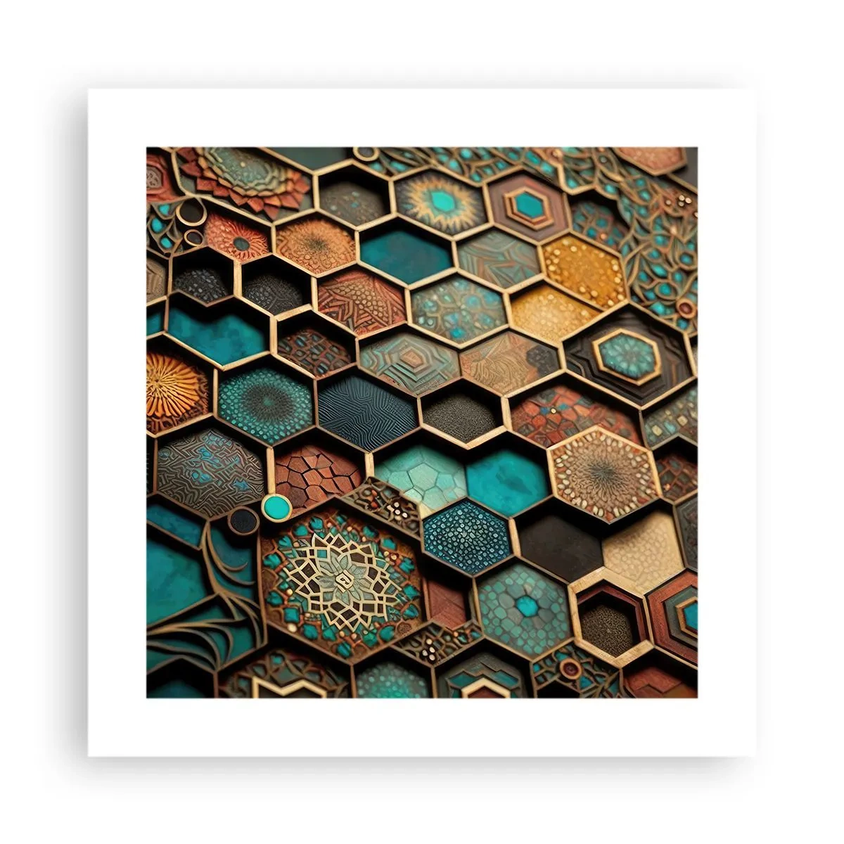 Affiche - Poster - Ornements arabes – variation - 40x40 cm