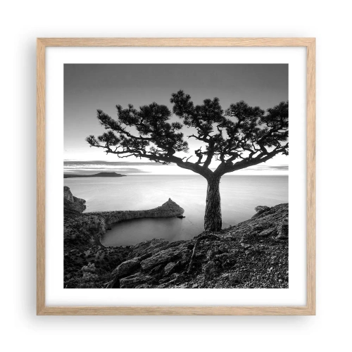 Affiche dans un chêne clair - Poster - Paix jusqu'à l'horizon - 50x50 cm