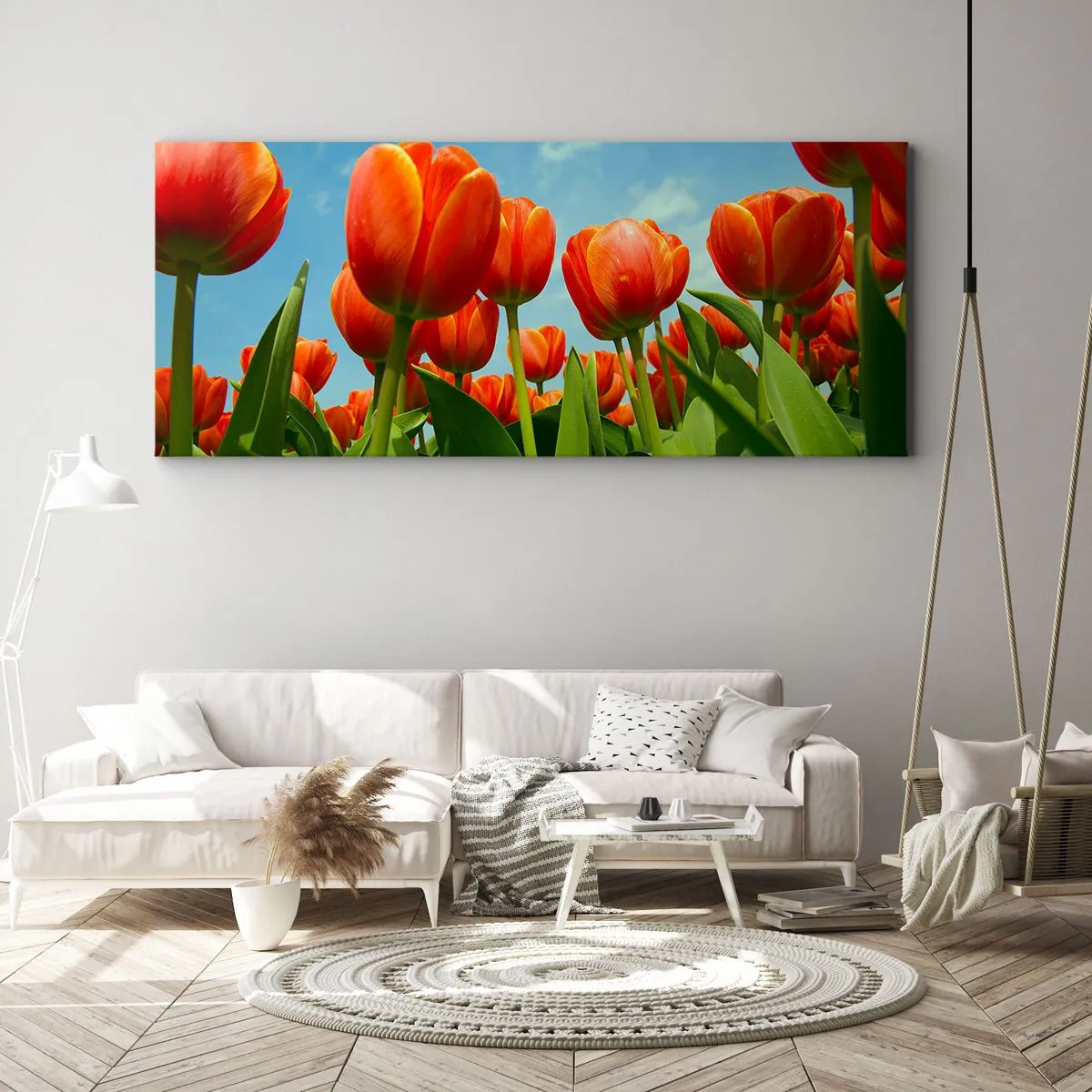 Impression sur toile - Image sur toile - A part le ciel bleu, ils n'ont besoin de rien dans leur vie - 90x30 cm