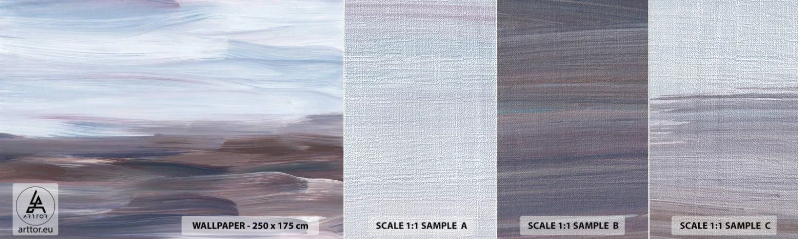 Échantillon de Papier Peint Premium Canvas - Éléments : eau - Peinture, Morceau, Minimalisme - 100x30 cm