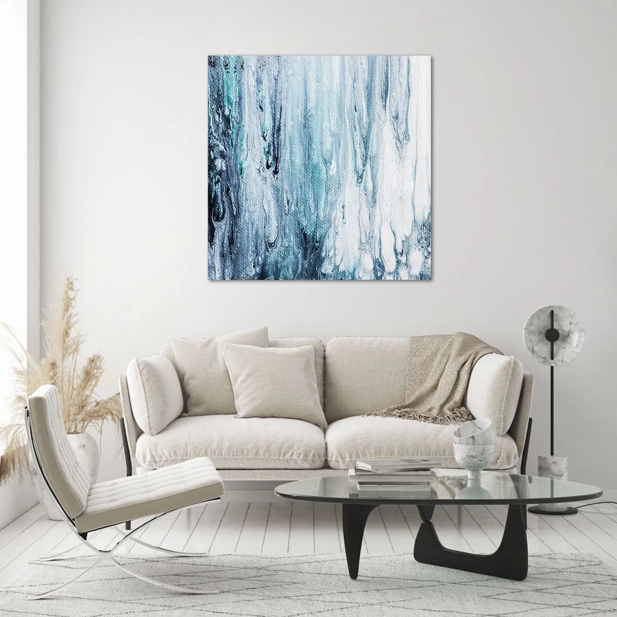 Impression sur verre - Image sur verre - Une glace bleue - 70x70 cm