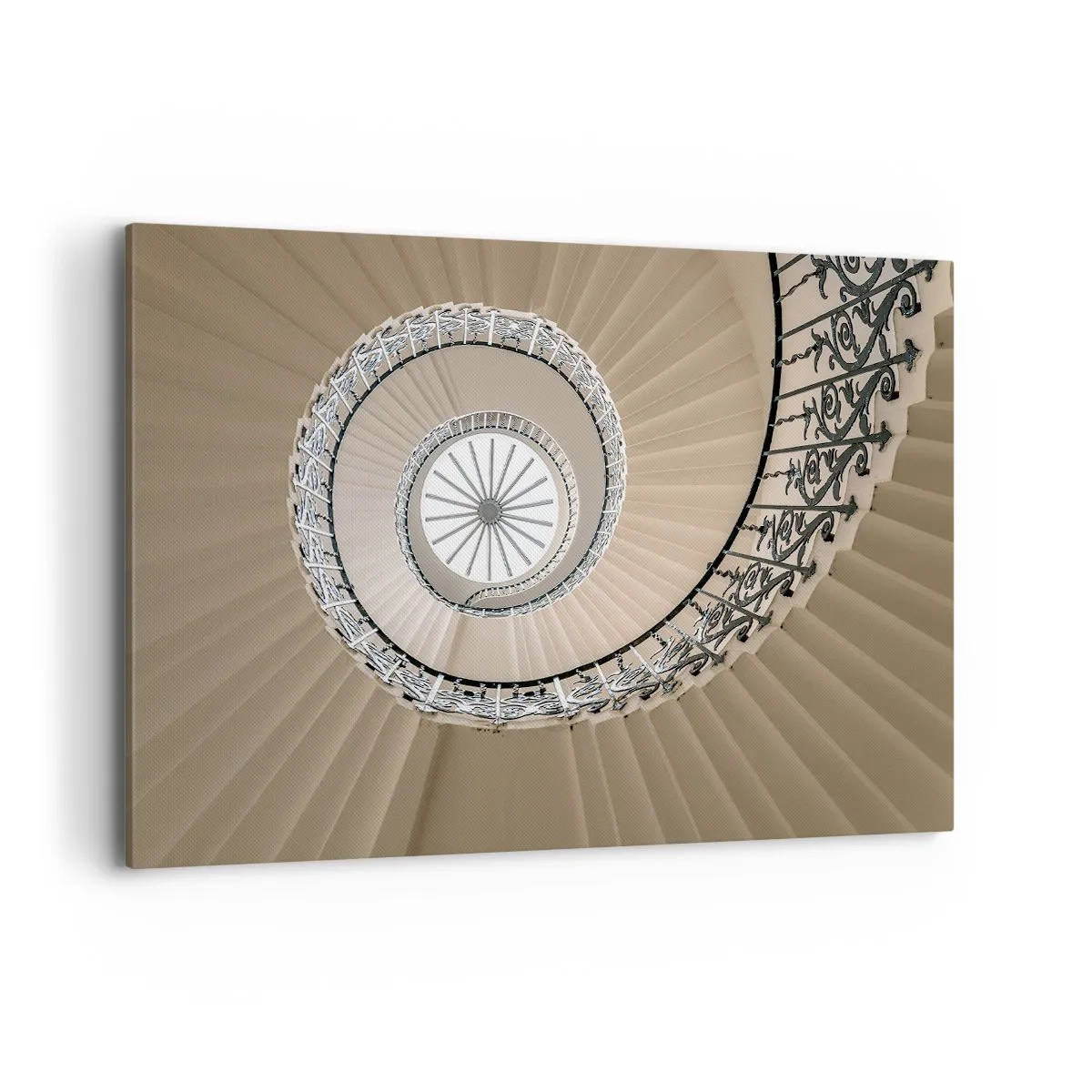 Impression sur toile - Image sur toile - Escalier en colimaçon dans une approche géométrique élégante - 120x80cm - À l'intérieur de la coquille - Décoration murale moderne pour le salon et la chambre ARTTOR