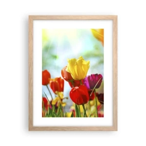 Affiche dans un chêne clair - Poster - Toutes les couleurs du soleil - 30x40 cm