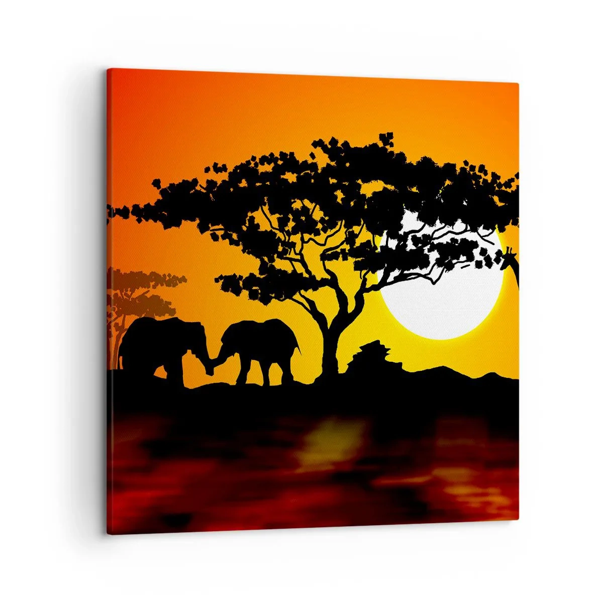 Impression sur toile - Image sur toile - Rencontre dans la savane - 50x50 cm