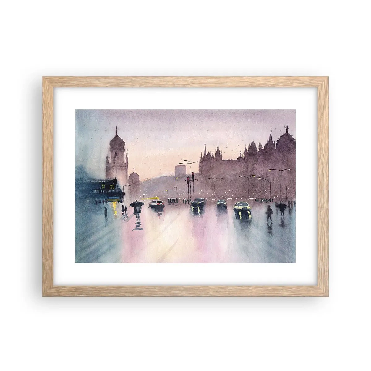 Affiche dans un chêne clair - Poster - Dans une brume pluvieuse - 40x30 cm