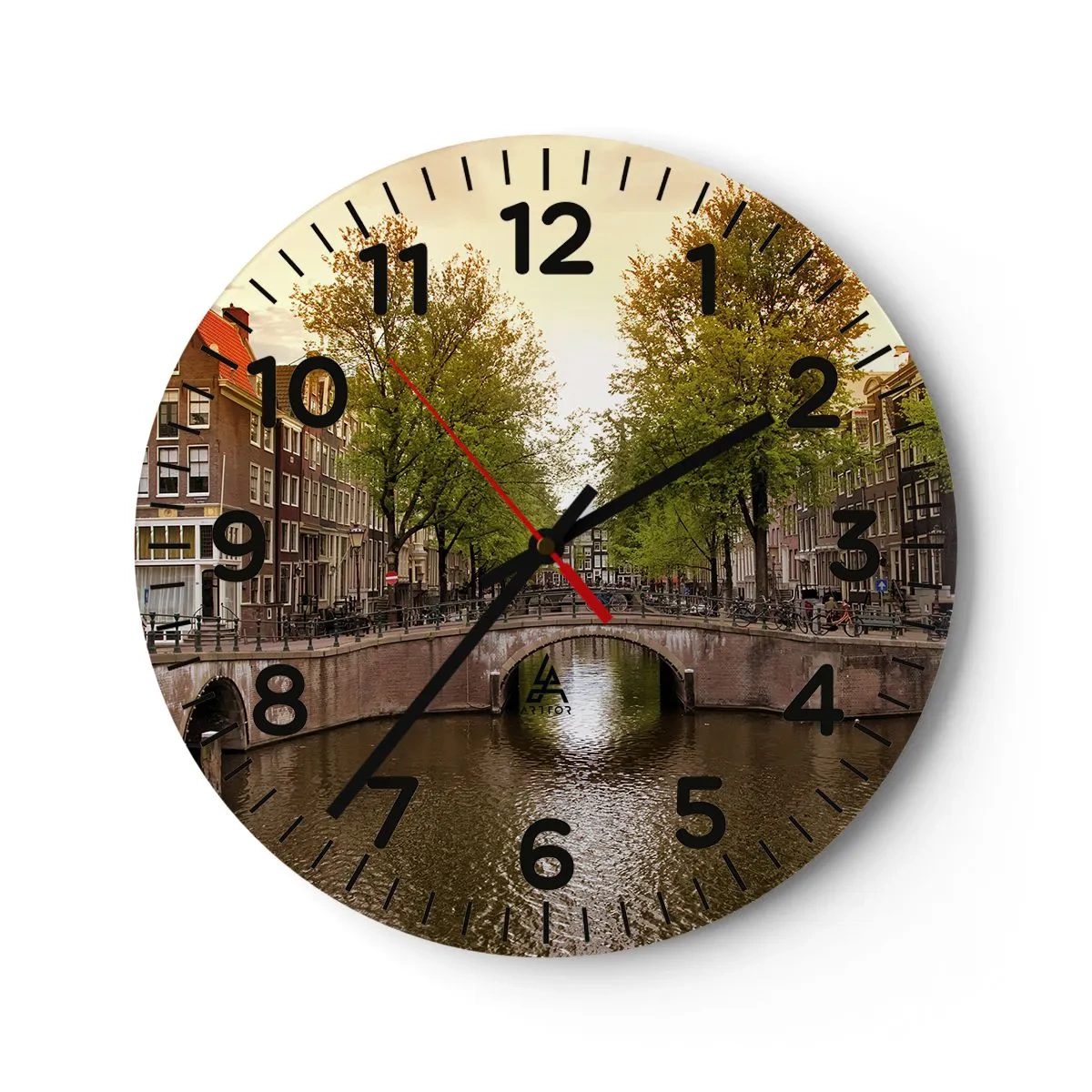 Horloge murale - Pendule murale - En bateau ou à vélo ? - 40x40 cm