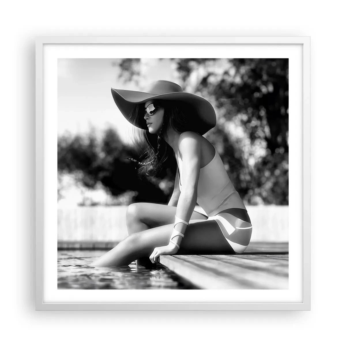 Affiche dans un cadre blanc - Poster - Rêve d'été - 60x60 cm