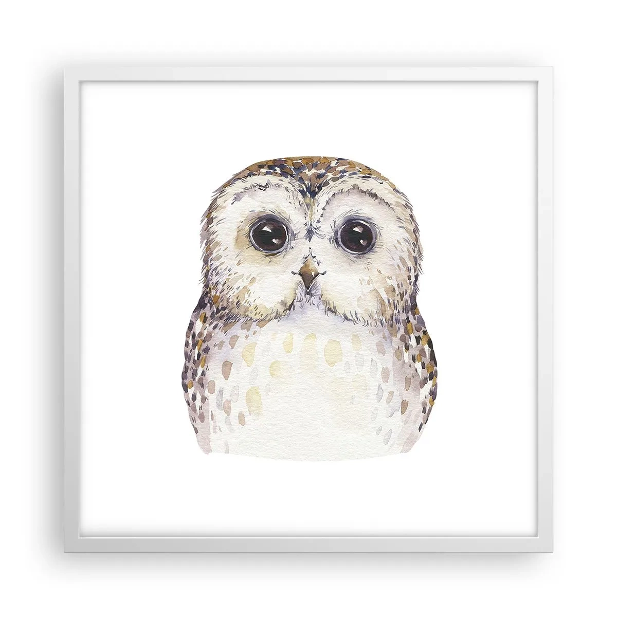 Affiche dans un cadre blanc - Poster - Regarde-moi dans les yeux - 50x50 cm