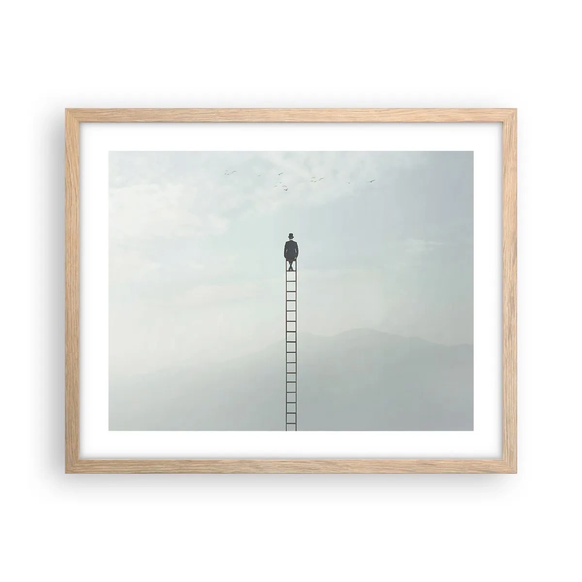 Affiche dans un chêne clair - Poster - Se soulever au-dessus - 50x40 cm