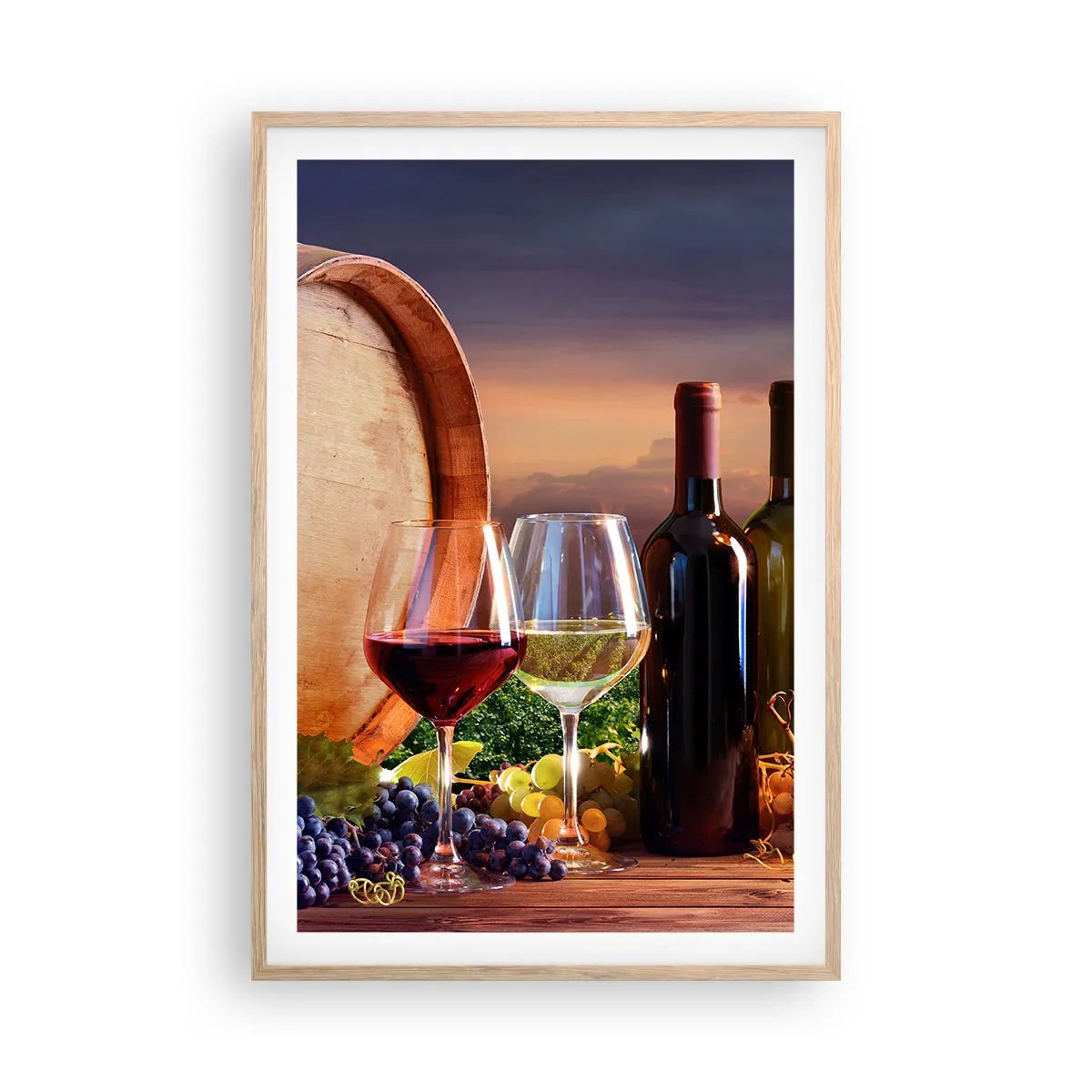 Affiche dans un chêne clair - Poster - Ici la vie a du goût - 61x91 cm