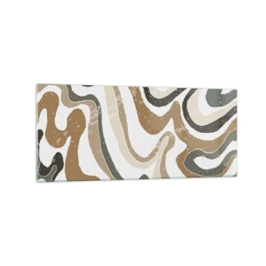 Impression sur verre - Image sur verre - Motifs terreux dans des tons de marron et de vert - 120x50cm - Méandres de couleurs de la terre - Décoration murale moderne pour le salon et la chambre ARTTOR