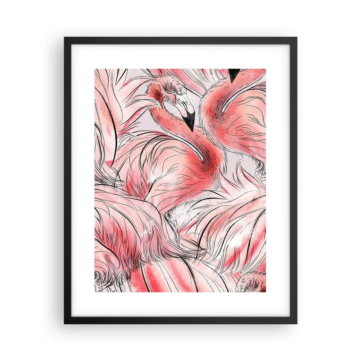 Affiche dans un cadre noir - Poster - Oiseau corps de ballet - 40x50 cm