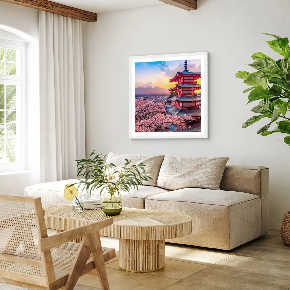 Affiche dans un cadre blanc - Poster - Essence d'âme japonnaise - 50x50 cm