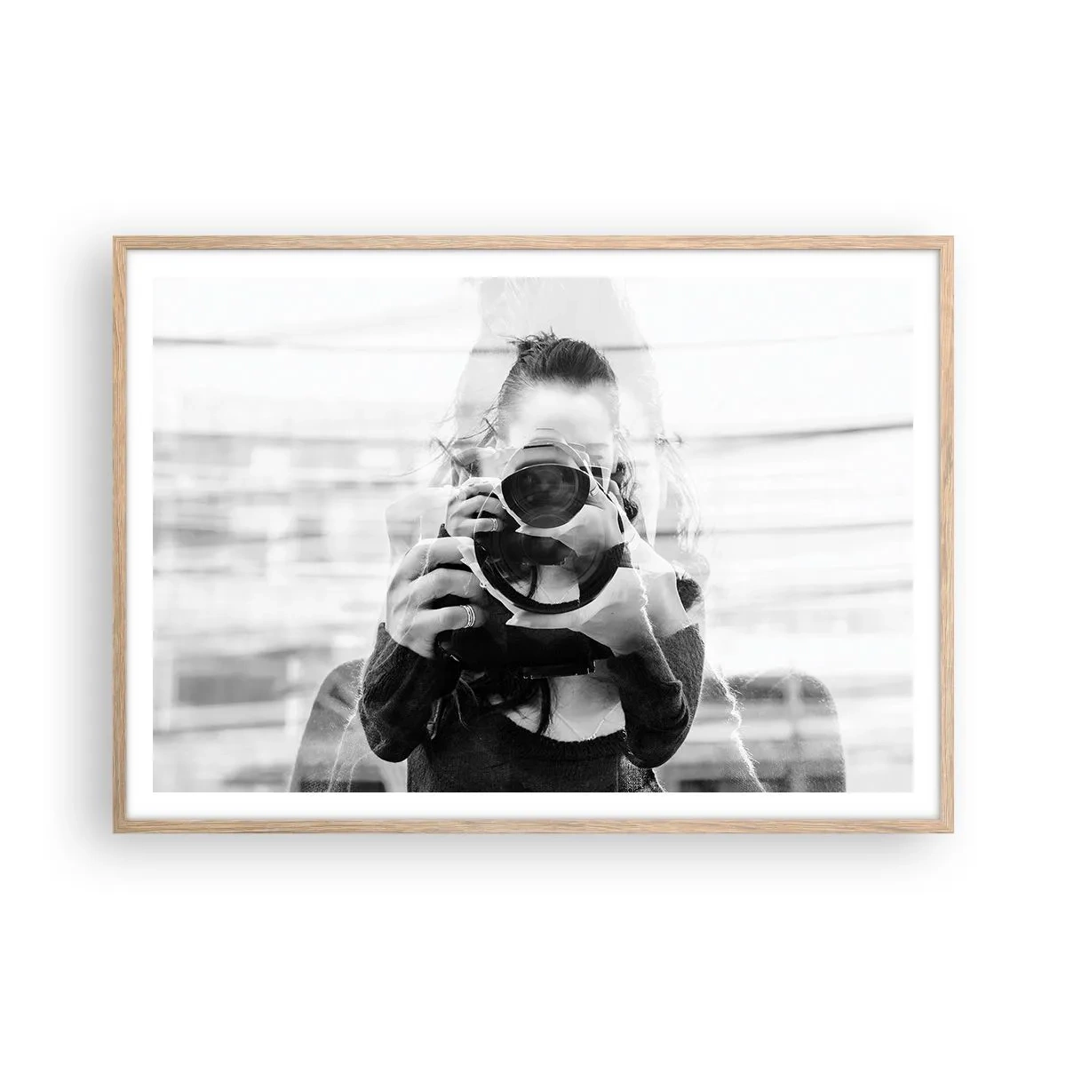 Affiche dans un chêne clair - Poster - Créateur et matériel - 100x70 cm