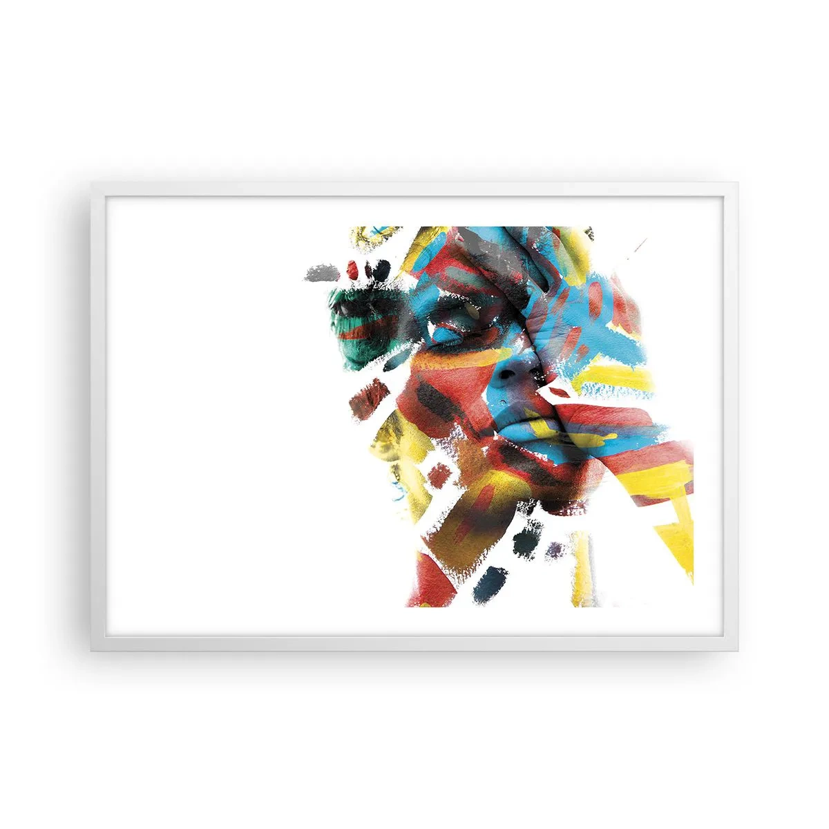 Affiche dans un cadre blanc - Poster - Personnalité colorée - 70x50 cm