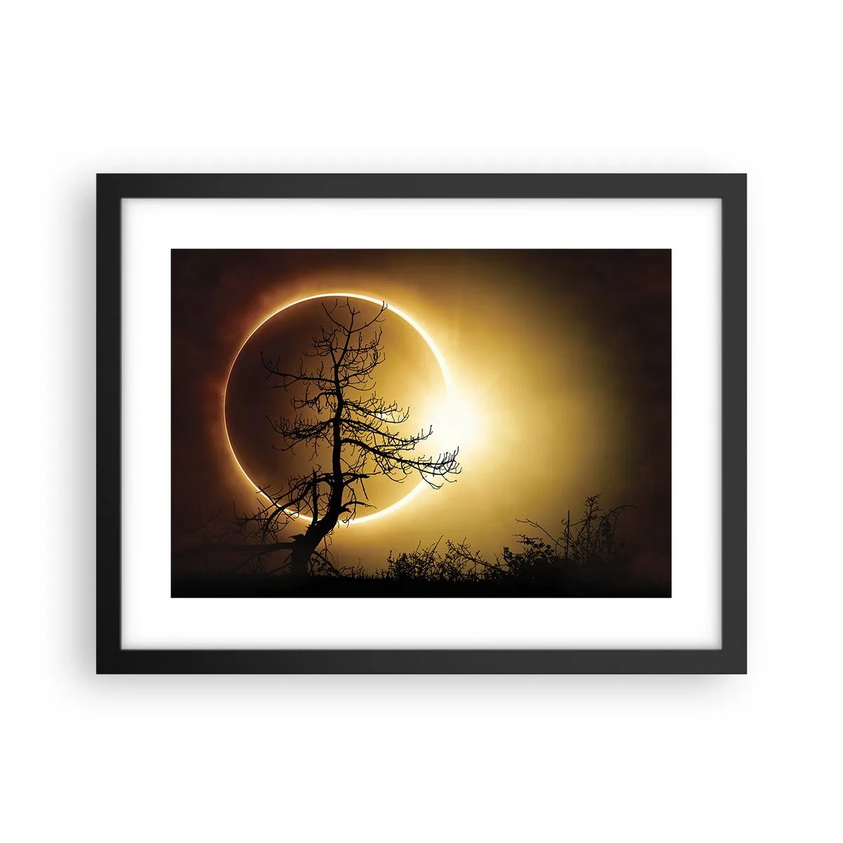 Affiche dans un cadre noir - Poster - Éclipse totale - 40x30 cm