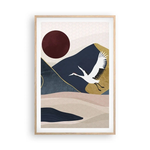 Affiche dans un chêne clair - Poster - Encore une fois, la journée s'est ÉCOULÉE - 61x91 cm