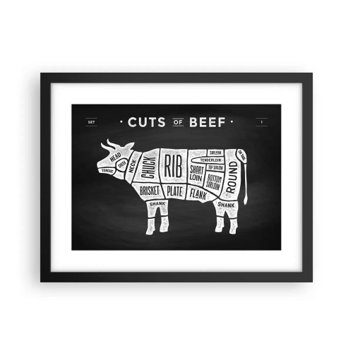 Affiche dans un cadre noir - Poster - L'art de la découpe - 40x30 cm