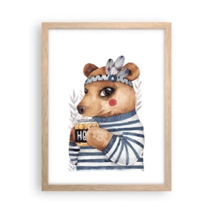 Affiche dans un chêne clair - Poster - Un nounours trop mignon - 30x40 cm