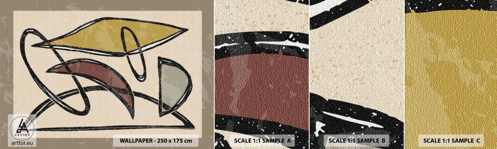 Échantillon De Papier Peint Standard Eco - Verticales et horizontales - Moderne, Abstraction, Morceau - 100x30 cm