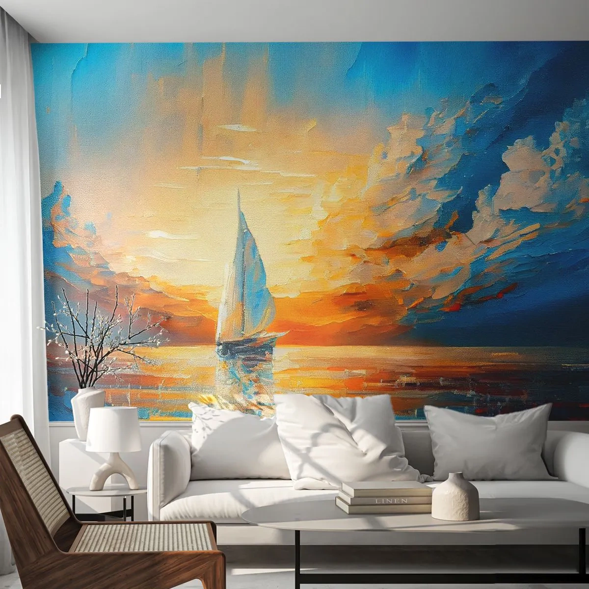 Papier Peint Photo Standard Eco - Expédition en or - Paysage, Nautique, Voilier - 300x210 cm