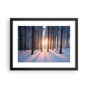 Affiche dans un cadre noir - Poster - Clairement en noir et blanc - 40x30 cm