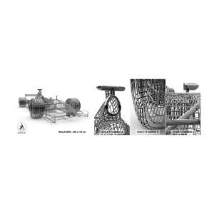 Échantillon de Papier Peint Autocollant Deluxe Sticker - Design parfait - idée de course - 3D, Voiture de course, Graphique - 100x30 cm