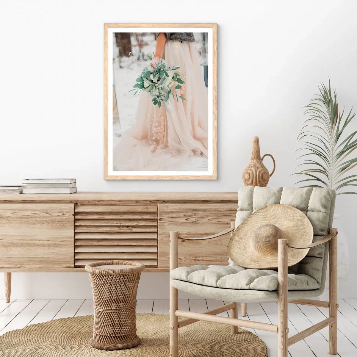 Affiche dans un chêne clair - Poster - Et il vécurent longtemps et heureux - 40x50 cm