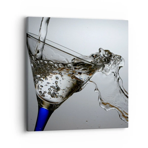 Impression sur toile - Image sur toile - Eau cristalline dans un verre cristal - 40x40 cm