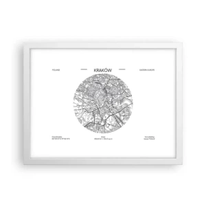 Affiche dans un cadre blanc - Poster - Anatomie de Cracovie - 40x30 cm