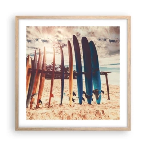 Affiche dans un chêne clair - Poster - Bonne nuit, à demain - 50x50 cm