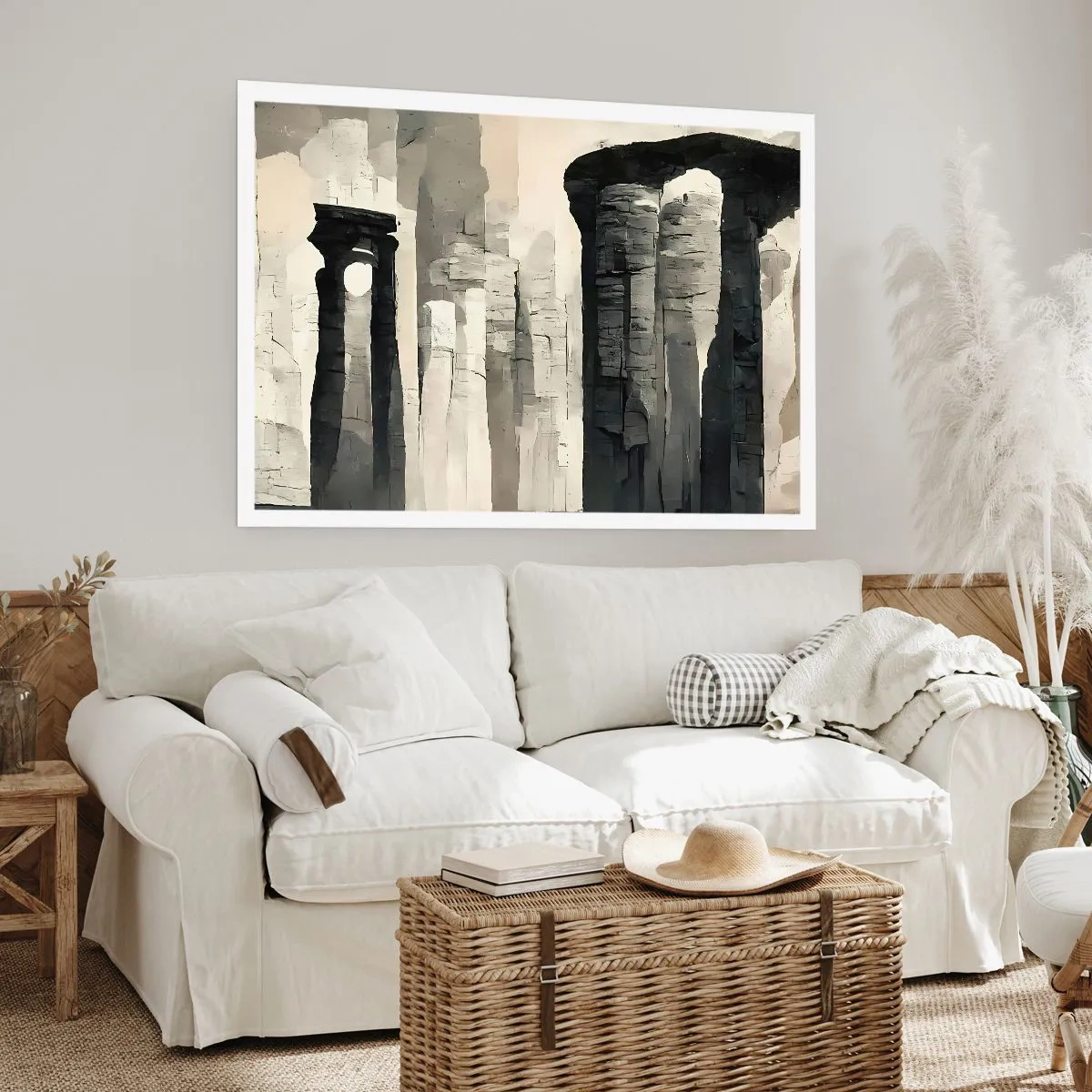 Affiche - Poster - Colonnes historiques dans un cadre monochrome atmosphérique - 100x70cm - La majesté de l'Antiquité - Décoration murale moderne pour le salon et la chambre ARTTOR