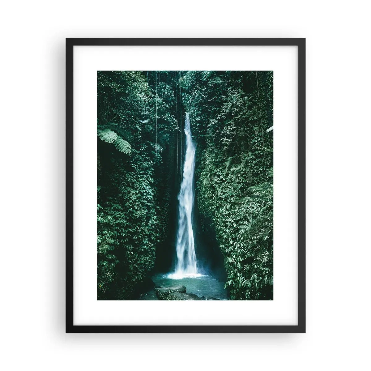 Affiche dans un cadre noir - Poster - Fontaine tropicale - 40x50 cm