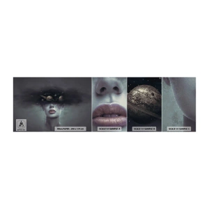 Échantillon de Papier Peint Autocollant Deluxe Sticker - Et les planètes deviennent folles... - Abstraction, Visage de femme, Cosmos - 100x30 cm